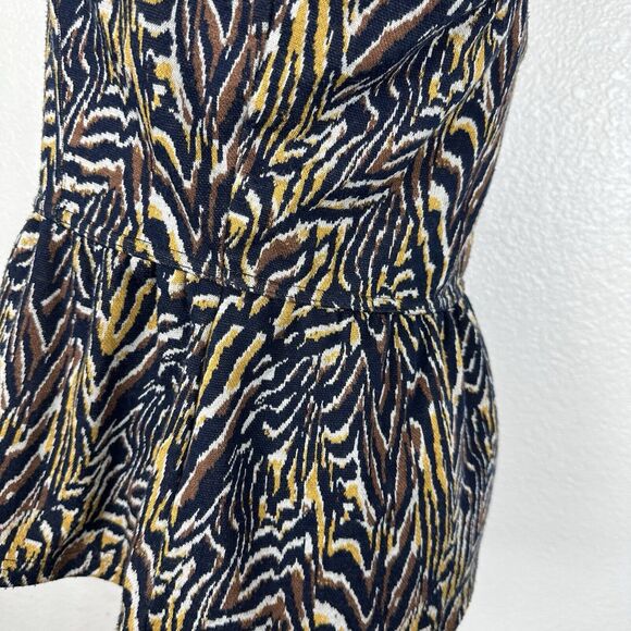 Anthropologie Top Women Medium Jaime Animal Print Peplum Tank Boho Indie - Picture 8 of 14